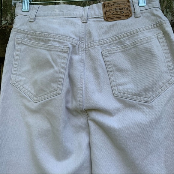 LIZ CLAIBORNE Lizwear cream mom classic straight leg denim petite jeans - Picture 5 of 8